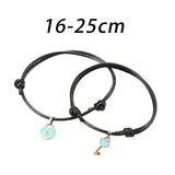 Maxbell Heart Decor Matching Bracelets Set for Women Men Delicate Accessory Blue