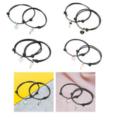 Maxbell Heart Decor Matching Bracelets Set for Women Men Delicate Accessory Blue