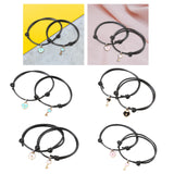 Maxbell Heart Decor Matching Bracelets Set for Women Men Delicate Accessory Blue