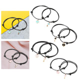 Maxbell Heart Decor Matching Bracelets Set for Women Men Delicate Accessory Blue