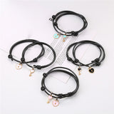 Maxbell Heart Decor Matching Bracelets Set for Women Men Delicate Accessory Blue