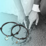 Maxbell Heart Decor Matching Bracelets Set for Women Men Delicate Accessory Blue