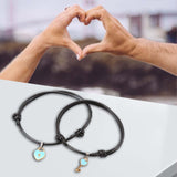 Maxbell Heart Decor Matching Bracelets Set for Women Men Delicate Accessory Blue