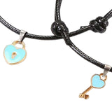 Maxbell Heart Decor Matching Bracelets Set for Women Men Delicate Accessory Blue