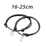 Maxbell Heart Decor Matching Bracelets Set for Women Men Delicate Accessory White