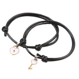 Maxbell Heart Decor Matching Bracelets Set for Women Men Delicate Accessory White