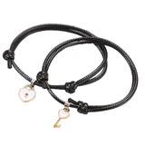 Maxbell Heart Decor Matching Bracelets Set for Women Men Delicate Accessory White