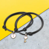 Maxbell Heart Decor Matching Bracelets Set for Women Men Delicate Accessory White