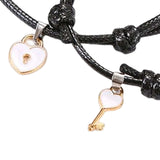 Maxbell Heart Decor Matching Bracelets Set for Women Men Delicate Accessory White