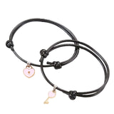 Maxbell Heart Decor Matching Bracelets Set for Women Men Delicate Accessory Pink