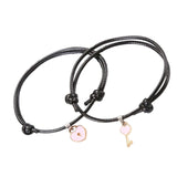 Maxbell Heart Decor Matching Bracelets Set for Women Men Delicate Accessory Pink
