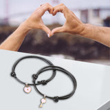 Maxbell Heart Decor Matching Bracelets Set for Women Men Delicate Accessory Pink