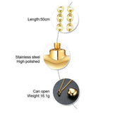 Maxbell Openable Memorial Urn Necklace Fashion Love Heart for Party Thanksgiving Day Golden