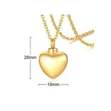 Maxbell Openable Memorial Urn Necklace Fashion Love Heart for Party Thanksgiving Day Golden