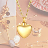 Maxbell Openable Memorial Urn Necklace Fashion Love Heart for Party Thanksgiving Day Golden