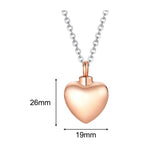 Maxbell Openable Memorial Urn Necklace Fashion Love Heart for Party Thanksgiving Day Rose Golden