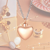 Maxbell Openable Memorial Urn Necklace Fashion Love Heart for Party Thanksgiving Day Rose Golden