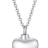 Maxbell Openable Memorial Urn Necklace Fashion Love Heart for Party Thanksgiving Day Argent