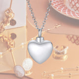 Maxbell Openable Memorial Urn Necklace Fashion Love Heart for Party Thanksgiving Day Argent