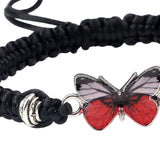 Maxbell Strand Braided Butterfly Charm String Bracelet Casual for Women Men Black