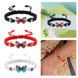 Maxbell Strand Braided Butterfly Charm String Bracelet Casual for Women Men Black