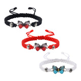 Maxbell Strand Braided Butterfly Charm String Bracelet Casual for Women Men Black