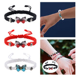 Maxbell Strand Braided Butterfly Charm String Bracelet Casual for Women Men Black