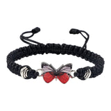 Maxbell Strand Braided Butterfly Charm String Bracelet Casual for Women Men Black