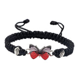 Maxbell Strand Braided Butterfly Charm String Bracelet Casual for Women Men Black