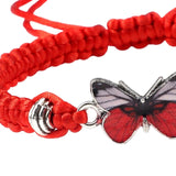 Maxbell Strand Braided Butterfly Charm String Bracelet Casual for Women Men Red