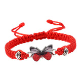 Maxbell Strand Braided Butterfly Charm String Bracelet Casual for Women Men Red