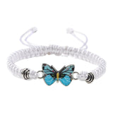 Maxbell Strand Braided Butterfly Charm String Bracelet Casual for Women Men White