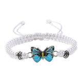 Maxbell Strand Braided Butterfly Charm String Bracelet Casual for Women Men White