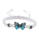 Maxbell Strand Braided Butterfly Charm String Bracelet Casual for Women Men White