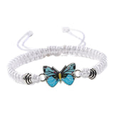 Maxbell Strand Braided Butterfly Charm String Bracelet Casual for Women Men White