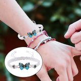 Maxbell Strand Braided Butterfly Charm String Bracelet Casual for Women Men White