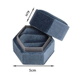 Maxbell Ring Box Holder Case Jewelry Packaging Gift Box Hexagonal for Proposal Gray blue