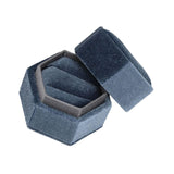 Maxbell Ring Box Holder Case Jewelry Packaging Gift Box Hexagonal for Proposal Gray blue