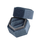 Maxbell Ring Box Holder Case Jewelry Packaging Gift Box Hexagonal for Proposal Gray blue