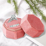 Maxbell Ring Box Holder Case Jewelry Packaging Gift Box Hexagonal for Proposal Pink