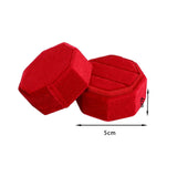 Maxbell Ring Box Holder Case Jewelry Packaging Gift Box Hexagonal for Proposal Red