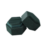 Maxbell Ring Box Holder Case Jewelry Packaging Gift Box Hexagonal for Proposal Dark green