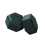 Maxbell Ring Box Holder Case Jewelry Packaging Gift Box Hexagonal for Proposal Dark green