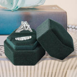 Maxbell Ring Box Holder Case Jewelry Packaging Gift Box Hexagonal for Proposal Dark green