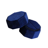 Maxbell Ring Box Holder Case Elegant and Luxurious Display Box for Engagement Gifts Navy blue