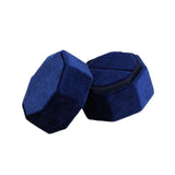 Maxbell Ring Box Holder Case Elegant and Luxurious Display Box for Engagement Gifts Navy blue
