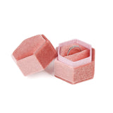 Maxbell Ring Box Holder Case Elegant and Luxurious Display Box for Engagement Gifts Pink