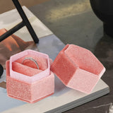 Maxbell Ring Box Holder Case Elegant and Luxurious Display Box for Engagement Gifts Pink