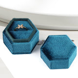 Maxbell Ring Box Holder Case Elegant and Luxurious Display Box for Engagement Gifts Light blue