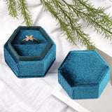 Maxbell Ring Box Holder Case Elegant and Luxurious Display Box for Engagement Gifts Light blue